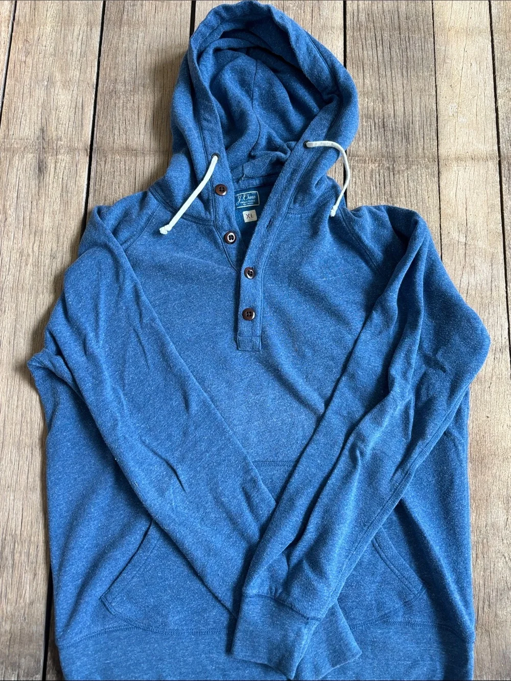 J Crew Men’s XL Blue Hooded Sweatshirt
